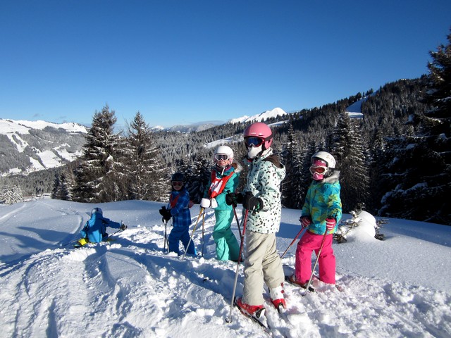 28/1/14, Junior Freeriders enjoying the cracking snow in Les Gets today.